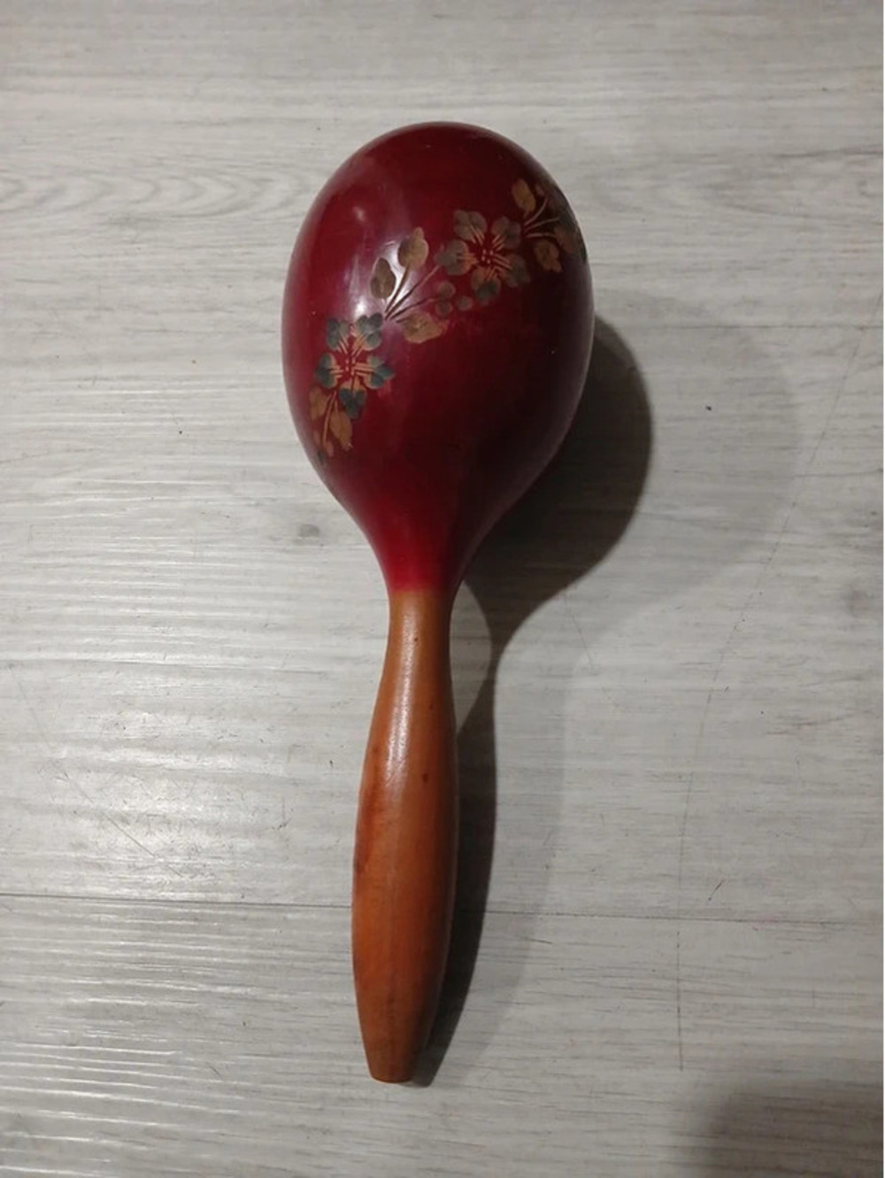 Vintage wooden red maraca